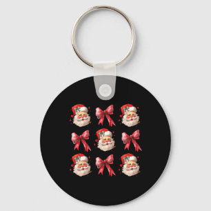 Porte-clés Retro Coquette Père Noël Red Bows Noël Pour Femmes