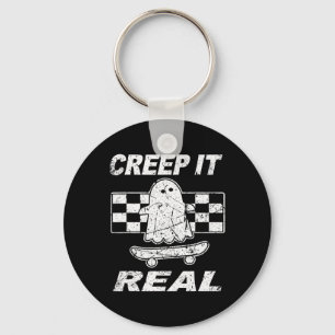 Porte-clés Retro Creep It Real Ghost Halloween Hommes Enfants