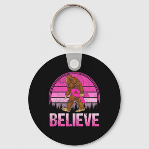 Porte-clés Retro Croire Cancer Du Sein Bigfoot Et Ribbo Rose