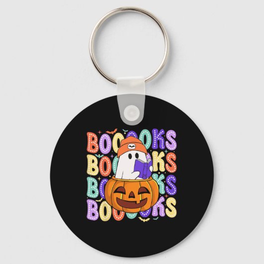 Porte-clés Retro Cute Ghost Enseignant Halloween Librairie Li (Recto)
