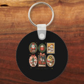 Porte-clés Retro Cute Merry And Bright Christmas Frame Funny (Recto)