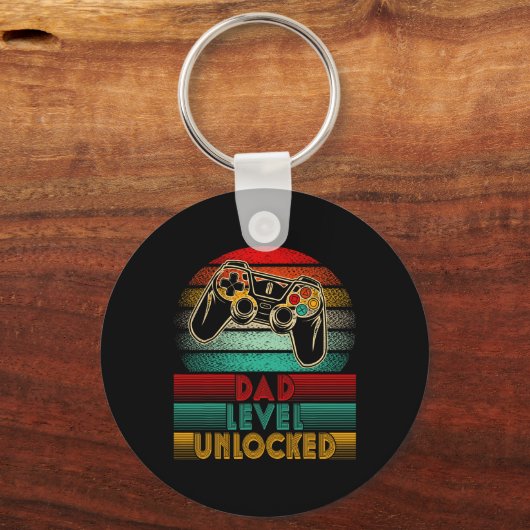 Porte-clés Retro Dad Level Unlocked New Dad Controller Father (Recto)