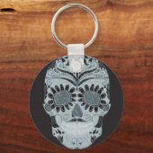 Porte-clés Rétro Day of the Dead Sugar Skull (Recto)