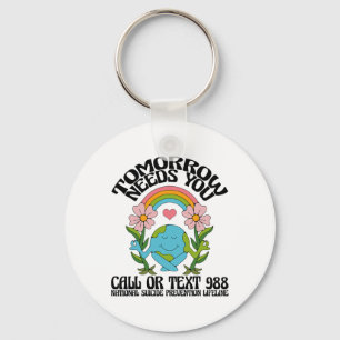 Porte-clés Retro Demain A Besoin De Vous 988 Prévention Du Su