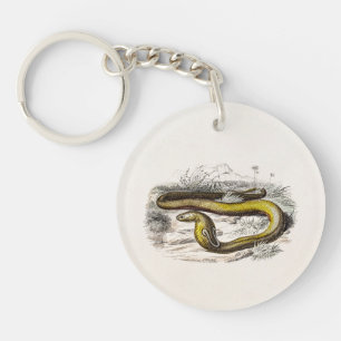 Porte-clés Rétro dessin de cobras de 1800s de serpent vintag
