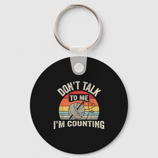 Porte-clés Retro Don't Talk To Me I'm Counting Crochet Croche (Recto)