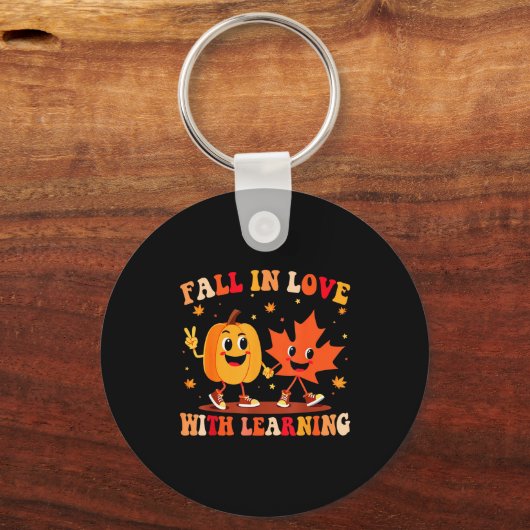 Porte-clés Retro Fall In Love With Learning Autumn Pumpkin Te (Recto)