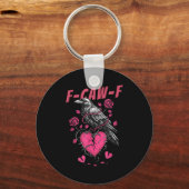 Porte-clés Retro Floral Heart Raven F-caw-f Anti Valentin's D (Recto)