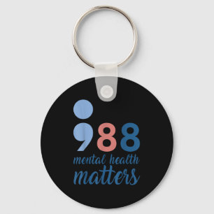 Porte-clés Retro Funny 988 Santé mentale S Prévention du suic