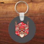 Porte-clés Retro Funny Boys Valentines Day Hunting Deer Camo  (Recto)