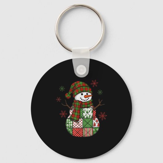 Porte-clés Retro Funny Christmas Patchwork Snowman Xmas Holid (Recto)