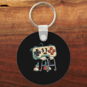 Porte-clés Retro Funny Old Gamer 80s 90s Clic Video Game Humo (Recto)
