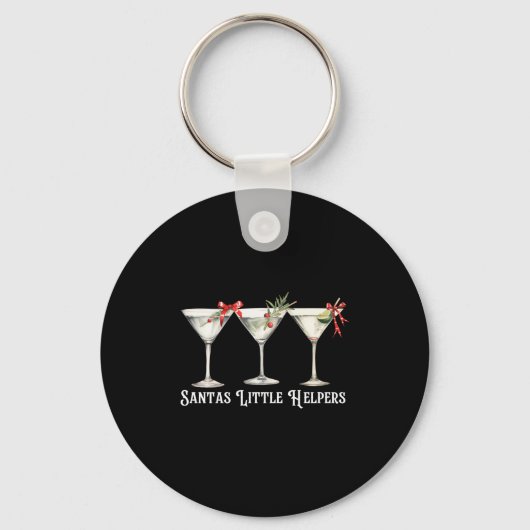 Porte-clés Retro Funny Santa's Little Helper Martini Merry Ch (Recto)
