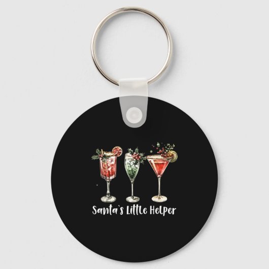 Porte-clés Retro Funny Santa's Little Helper Martini Merry Ch (Recto)