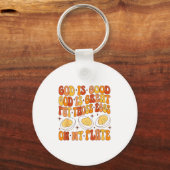 Porte-clés Retro God Is Great Put Those Eggs On My Plate Than (Recto)