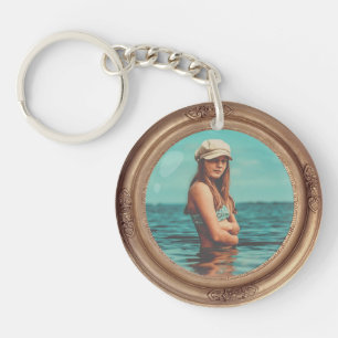 Porte-clés Retro Golden élégant Portrait