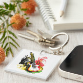 Porte-clés Retro Groove dynamique : Splash de guitare électri (Devant Droit)