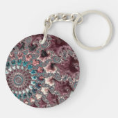 Porte-clés Rétro Groovy Éclectique Bohémien Spirale Fractale (Dos)