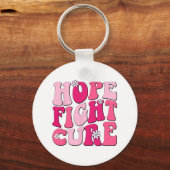 Porte-clés Retro Groovy Pink Hope Fight Cure Breast Aw (Recto)