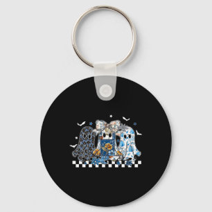 Porte-clés Retro Halloween Blue Denim Ghost Coquette Patchwwo