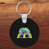 Porte-clés Retro Hang In There It Gets Worse Rainbow Ghost Ha (Recto)