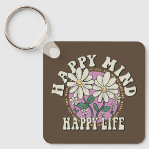 Porte-clés Retro Happy Mind Happy Life