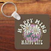 Porte-clés Retro Happy Mind Happy Life (Recto)