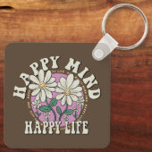 Porte-clés Retro Happy Mind Happy Life (Verso)