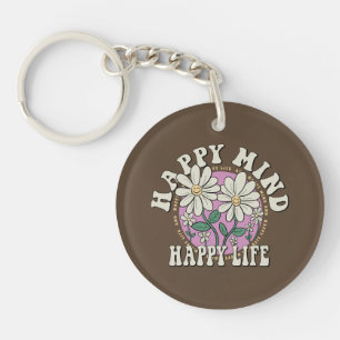 Porte-clés Retro Happy Mind Happy Life