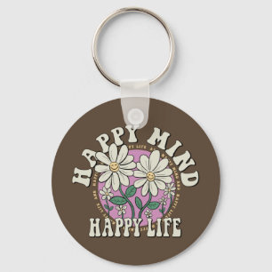 Porte-clés Retro Happy Mind Happy Life