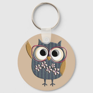 Porte-clés Rétro hibou vintage