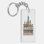 Porte-clés Retro Ho Chi Minh City Skyline Saigon Wander South (Devant gauche)