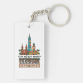 Porte-clés Retro Ho Chi Minh City Skyline Saigon Wander South (Dos)