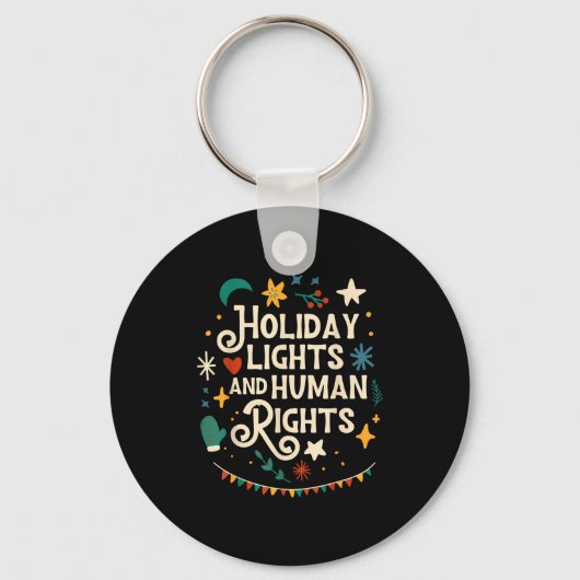 Porte-clés Retro Holiday Lights And Human Rights Suprters Chr (Recto)