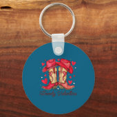 Porte-clés Retro Howdy Valentine Cowboy Boots Western Valenti (Recto)