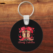 Porte-clés Retro Howdy Valentine Cowboy Boots Western Valenti (Recto)