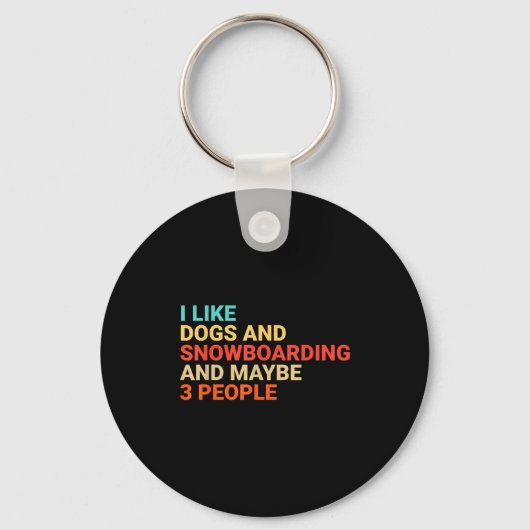 Porte-clés Retro I Like Dogs And Snowboarding Lover Funny Sno (Recto)