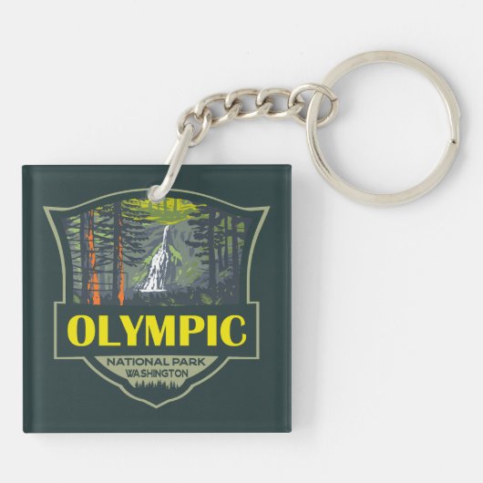 Porte-clés Retro Illustration du Parc National Olympique (Dos)