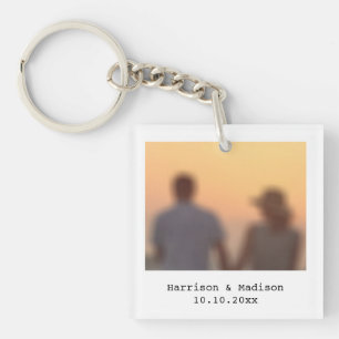 Porte-clés Retro instant photo names date custom