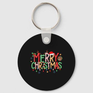 Porte-clés Retro Joyeux Noël 2024 Famille Correspondant Xmas