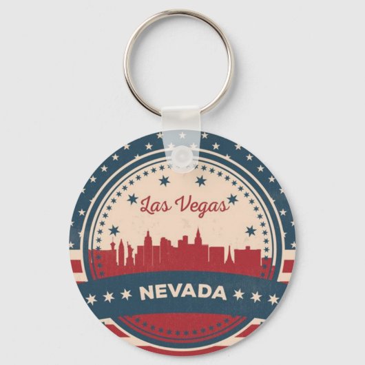 Porte-clés Retro Las Vegas Skyline (Recto)