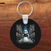 Porte-clés Retro Lecture Ghost Library Halloween Librairie Bo (Recto)