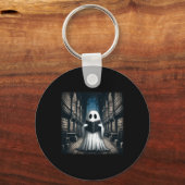 Porte-clés Retro Lecture Ghost Library Halloween Librairie Bo (Recto)