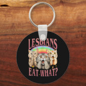 Porte-clés Retro Lgbt Mange Ce Chat Lesbian Pride Mois Égale (Recto)