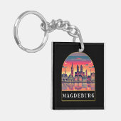 Porte-clés Retro Magdeburg Skyline (Devant gauche)