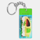 Porte-clés Rétro maison customisée de campeur (Devant gauche)