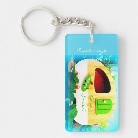 Porte-clés Rétro maison customisée Thunder_Cove de campeur (Devant)