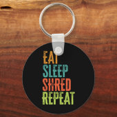 Porte-clés Retro Manger Sleep Shred Répéter Snowboard Surf (Recto)