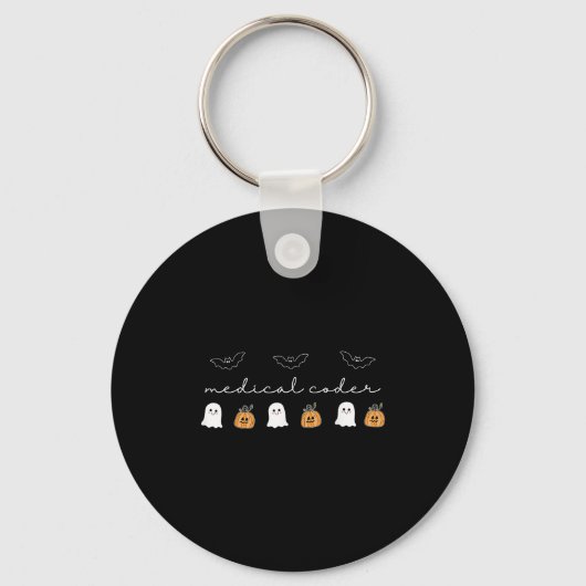 Porte-clés Retro Médicale Coder Citrouille Ghost Worker Hallo (Recto)