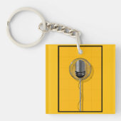 Porte-clés Retro Microphone on Bold Yellow (Devant)